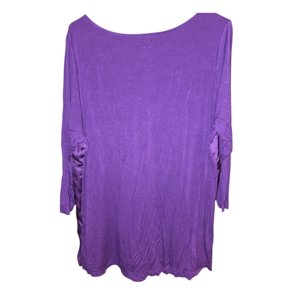 Lane Bryant Vibrant Purple Long Sleeve Top - Picture 2 of 4